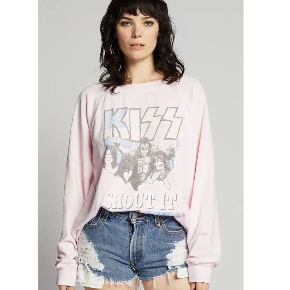 Recycled Karma KISS Shout It Out Loud Oversized Sweatshirt